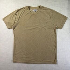 Banks Journal Men's L T-Shirt Organic Cotton Beach Surf Coastal Tan Terry Pocket